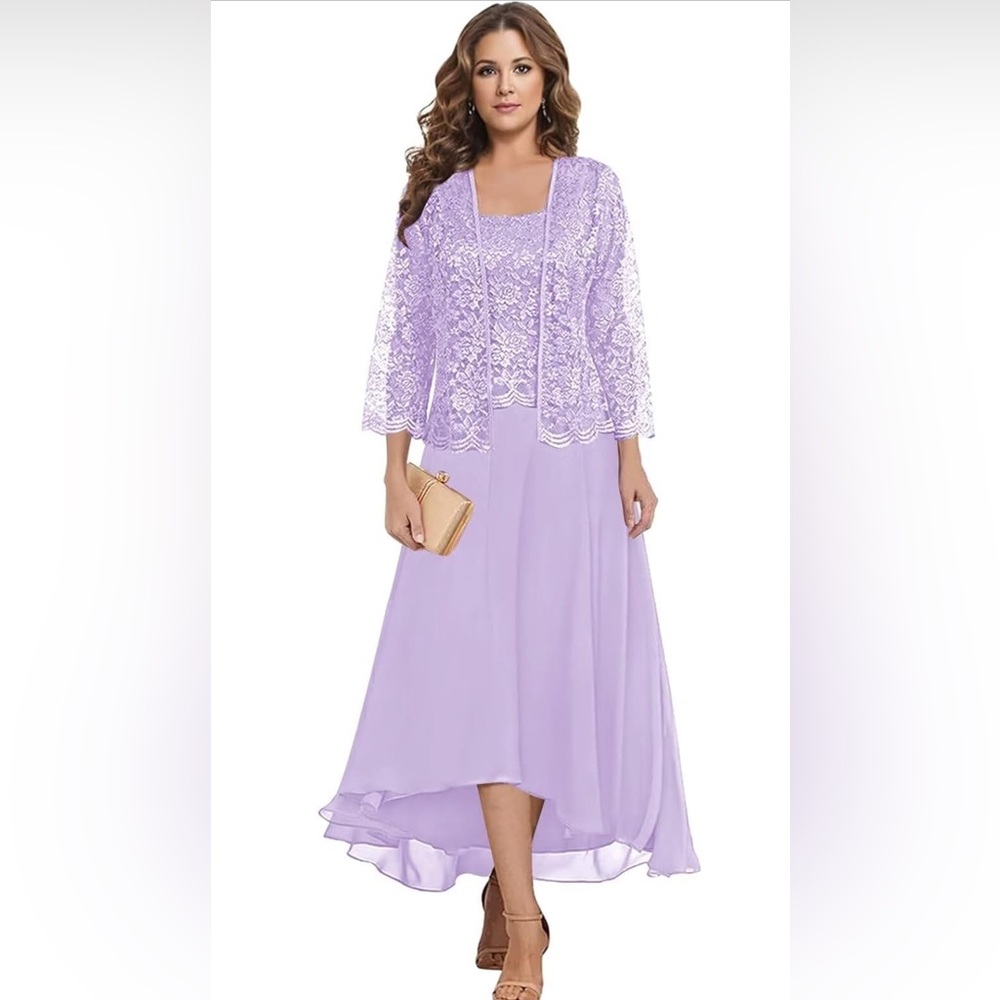 BONOYUER 2 Piece Tea Length Mother of The Bride Dresse